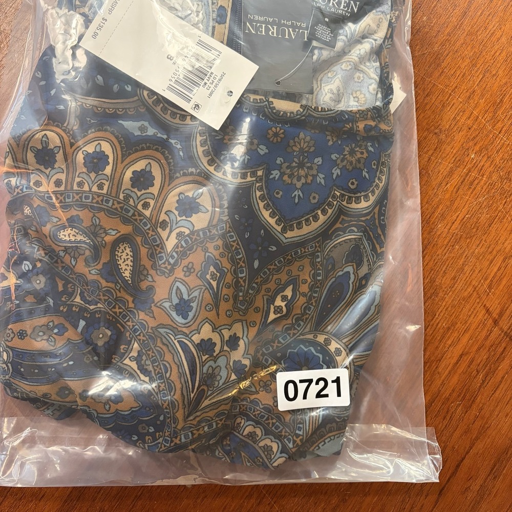 NEW Ralph Lauren LRL Paisley Twist Front Dress Sz 8 Multicolor Elegant Classic - Picture 12 of 12